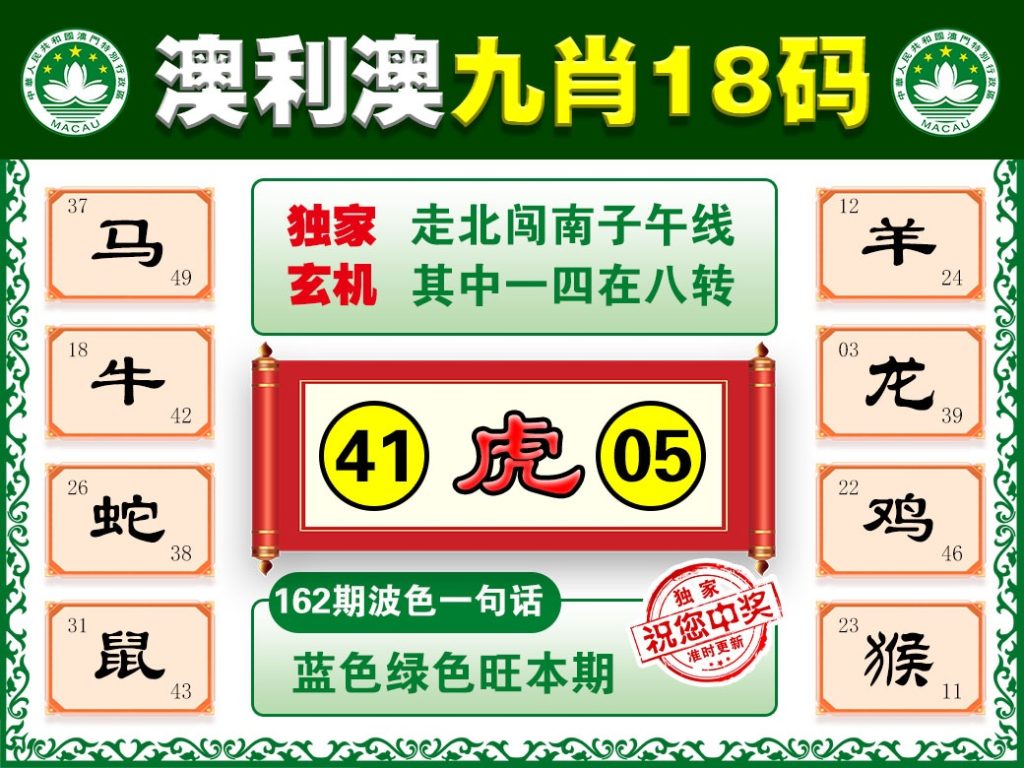 162期澳门九肖18码