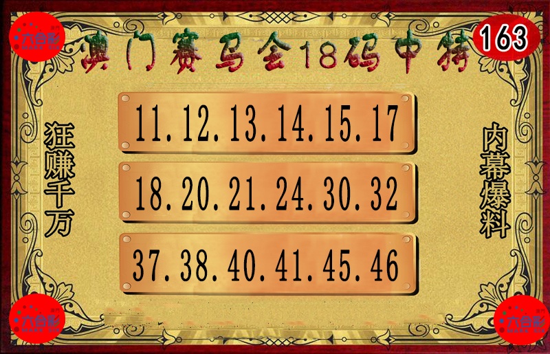 163期赛马会18码