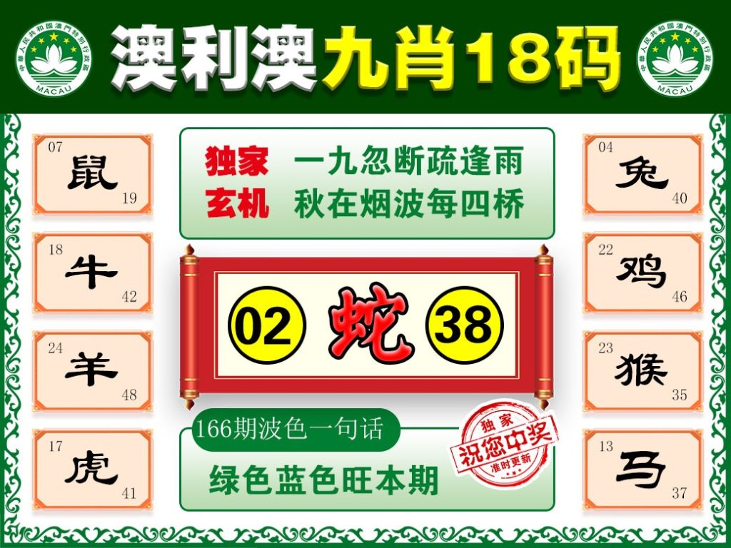 166期奥利奥九肖18码